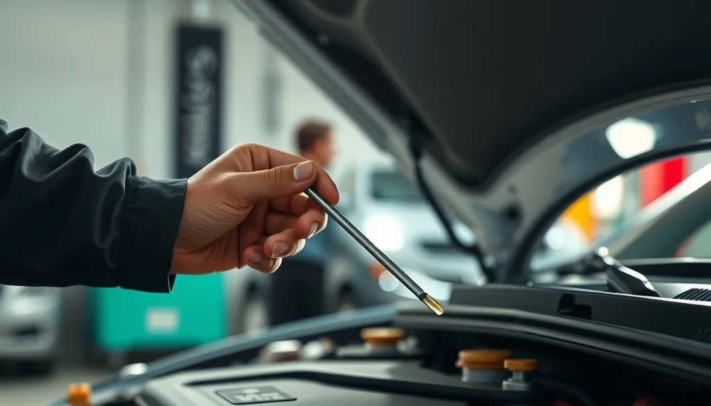 Pengecekan level oli mesin mobil